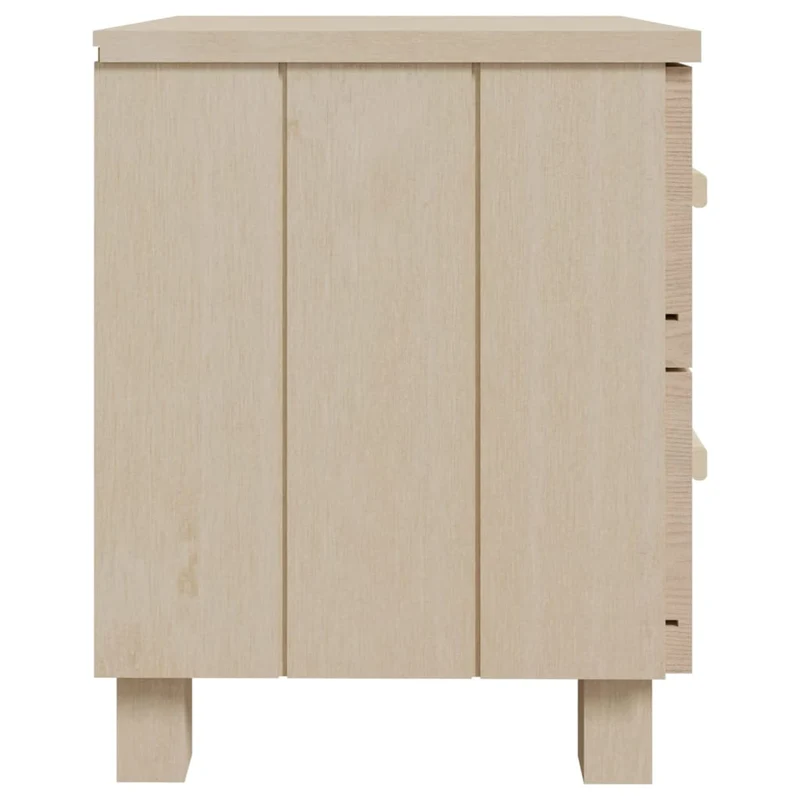 Lot de 2 tables de chevet avec deux tiroirs 40 x 35 x 44,5cm bois de pin massif et MDF DEC036010