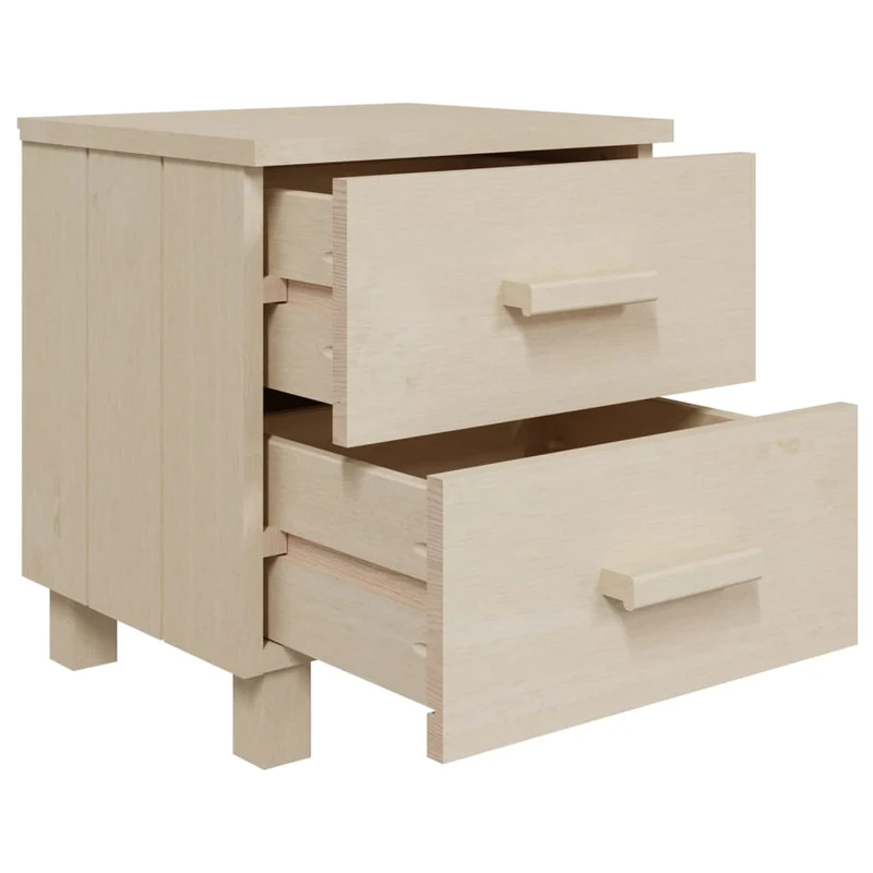 Lot de 2 tables de chevet avec deux tiroirs 40 x 35 x 44,5cm bois de pin massif et MDF DEC036010