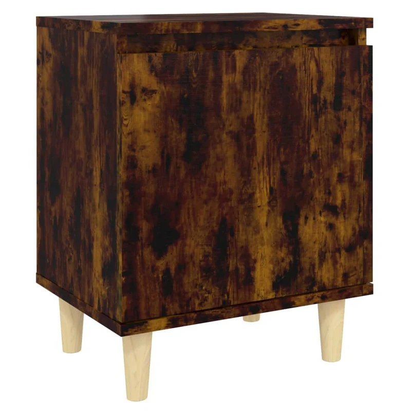 Lot de 2 tables de chevet compartiment avec porte 40 x 30 x 50 cm bois d'ingénierie marron DEC035970