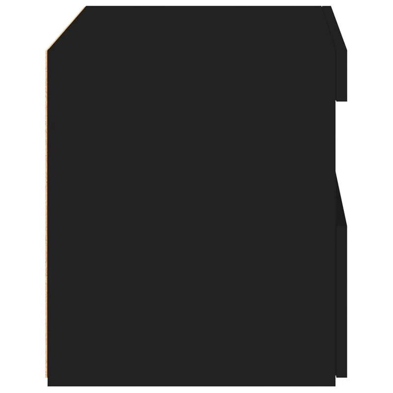 Lot de 2 tables de chevet avec lumières LED tiroir et compartiment 50 x 40 x 45 cm bois d'ingénierie noir DEC035940