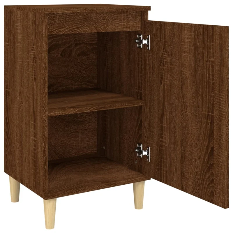 Lot de 2 tables de chevet avec étagères 40 x 35 x 70cm bois d'ingénierie marron DEC035845