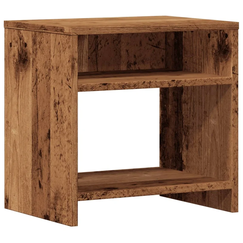 Lot de 2 tables de chevet avec compartiment ouvert 40 x 30 x 40 cm bois d'ingénierie marron vieilli DEC035778