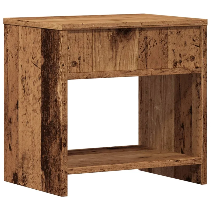 Lot de 2 tables de chevet avec compartiment ouvert 40 x 30 x 40 cm bois d'ingénierie marron vieilli DEC035778