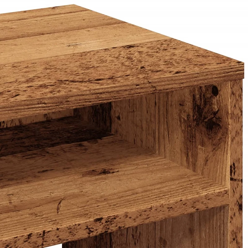 Lot de 2 tables de chevet avec compartiment ouvert 40 x 30 x 40 cm bois d'ingénierie marron vieilli DEC035778