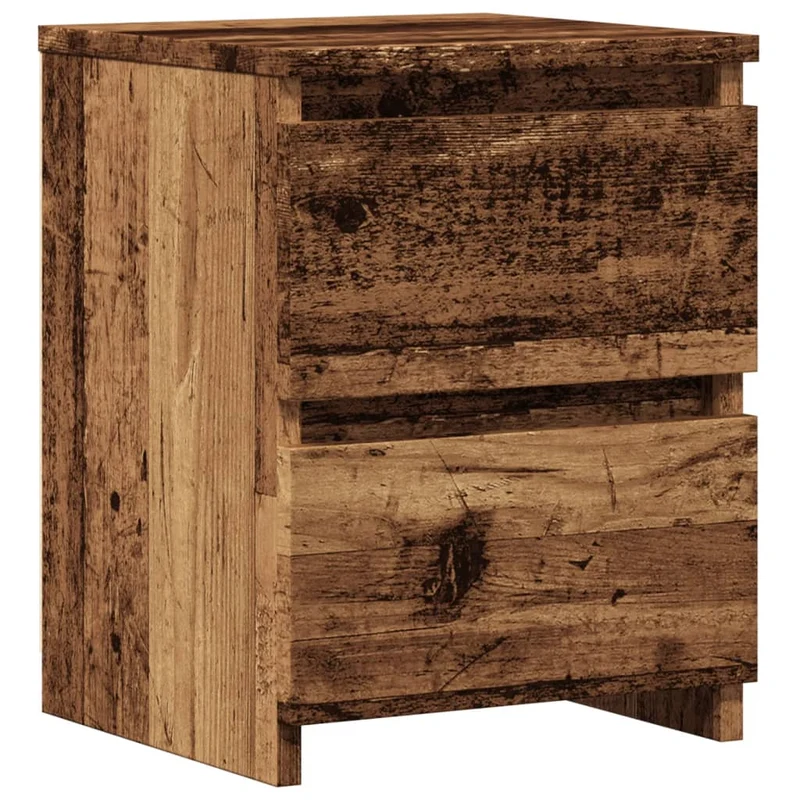 Lot de 2 tables de chevet avec tiroirs 30 x 30 x 40 cm bois d'ingénierie marron vieilli DEC035776
