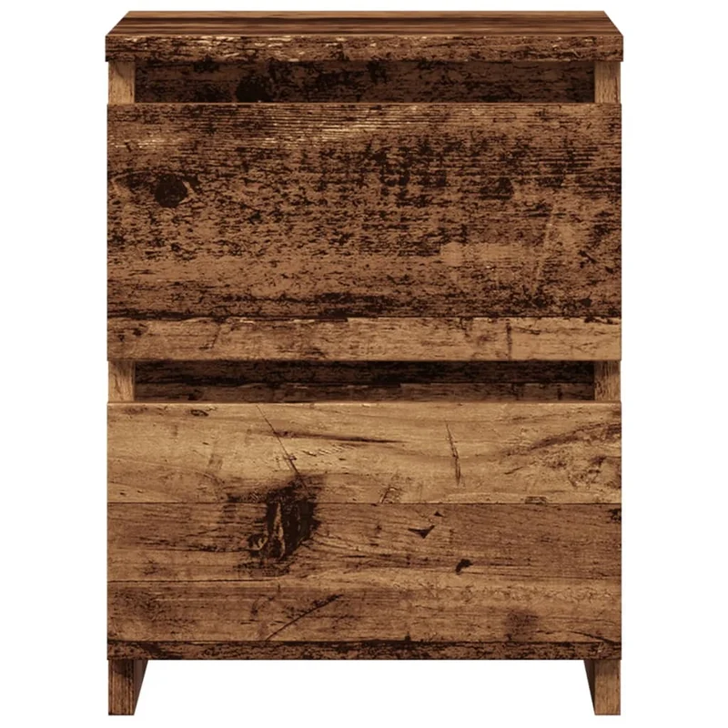 Lot de 2 tables de chevet avec tiroirs 30 x 30 x 40 cm bois d'ingénierie marron vieilli DEC035776