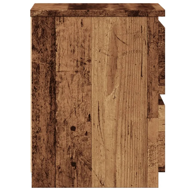 Lot de 2 tables de chevet avec tiroirs 30 x 30 x 40 cm bois d'ingénierie marron vieilli DEC035776