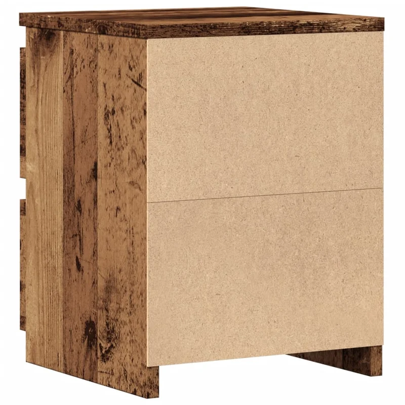 Lot de 2 tables de chevet avec tiroirs 30 x 30 x 40 cm bois d'ingénierie marron vieilli DEC035776
