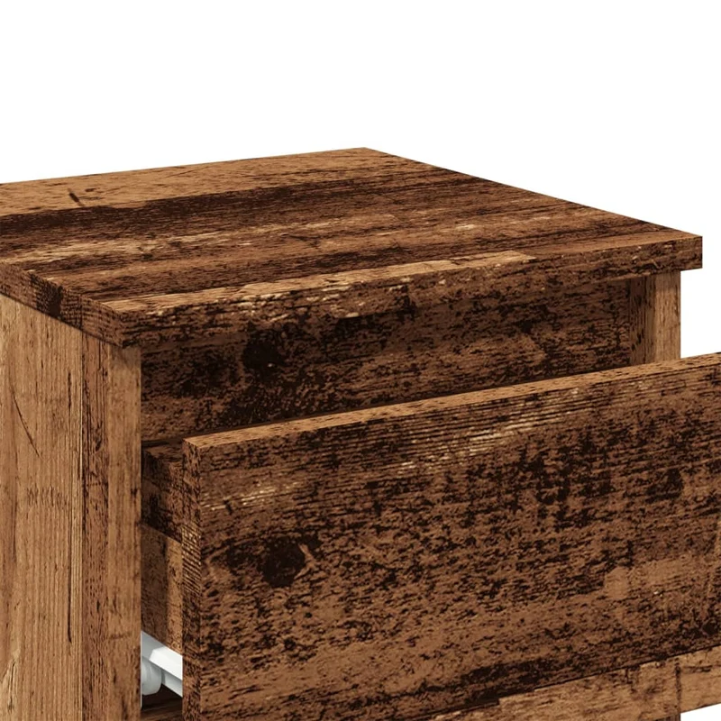 Lot de 2 tables de chevet avec tiroirs 30 x 30 x 40 cm bois d'ingénierie marron vieilli DEC035776