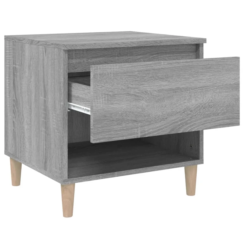 Lot de 2 tables de chevet avec tiroir 50 x 46 x 50cm bois d’ingénierie gris DEC035748