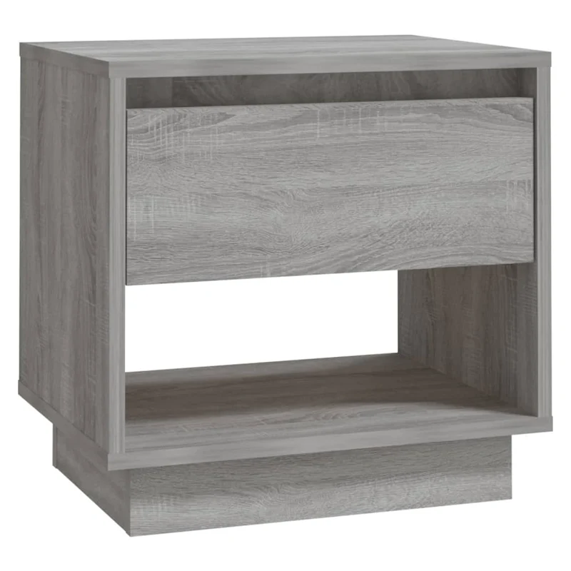 Lot de 2 tables de chevet avec tiroir et compartiment ouvert 45 x 34 x 44cm bois d'ingénierie gris DEC035745