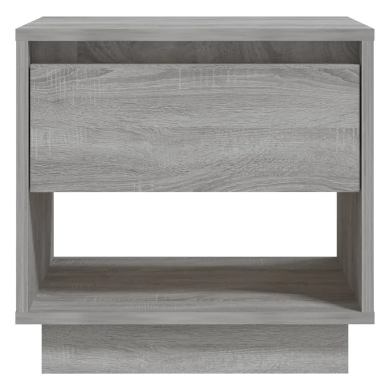 Lot de 2 tables de chevet avec tiroir et compartiment ouvert 45 x 34 x 44cm bois d'ingénierie gris DEC035745