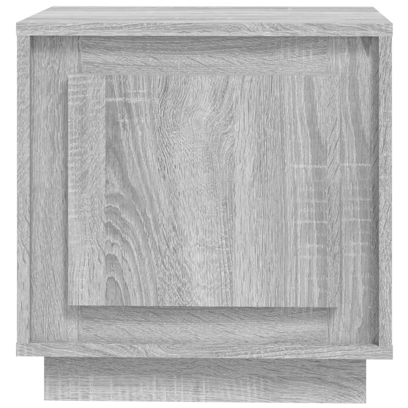 Lot de 2 tables de chevet avec compartiment avec porte 44 x 35 x 45cm bois d'ingénierie gris DEC035741