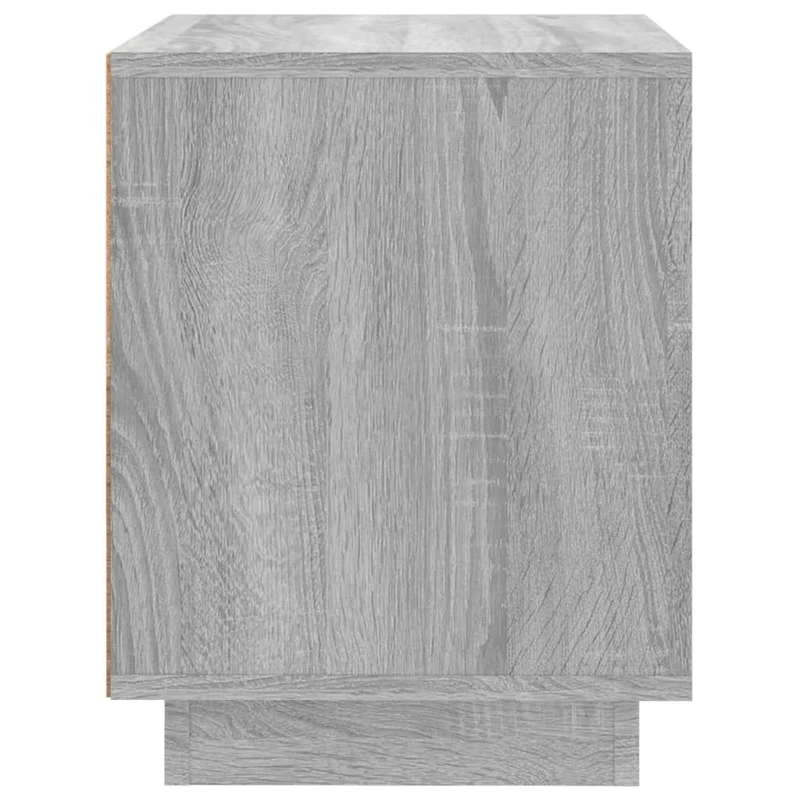 Lot de 2 tables de chevet avec compartiment avec porte 44 x 35 x 45cm bois d'ingénierie gris DEC035741