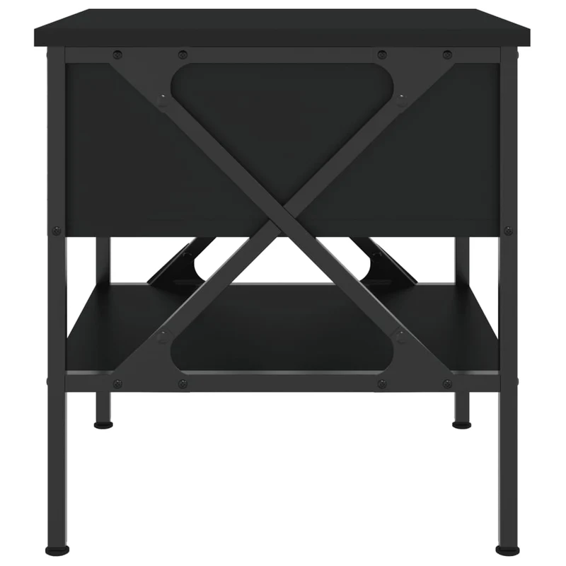 Lot de 2 tables de chevet avec tiroir et étagère 40 x 42 x 45 cm bois d’ingénierie noir DEC035584
