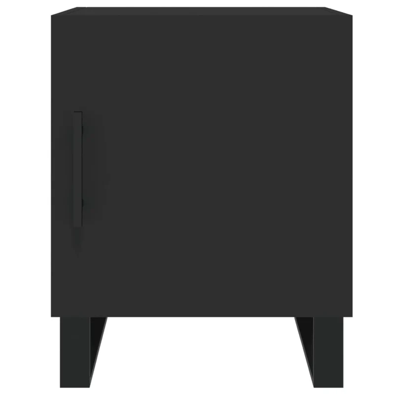 Lot de 2 tables de chevet avec compartiment avec porte 40 x 40 x 50 cm bois d’ingénierie noir DEC035580