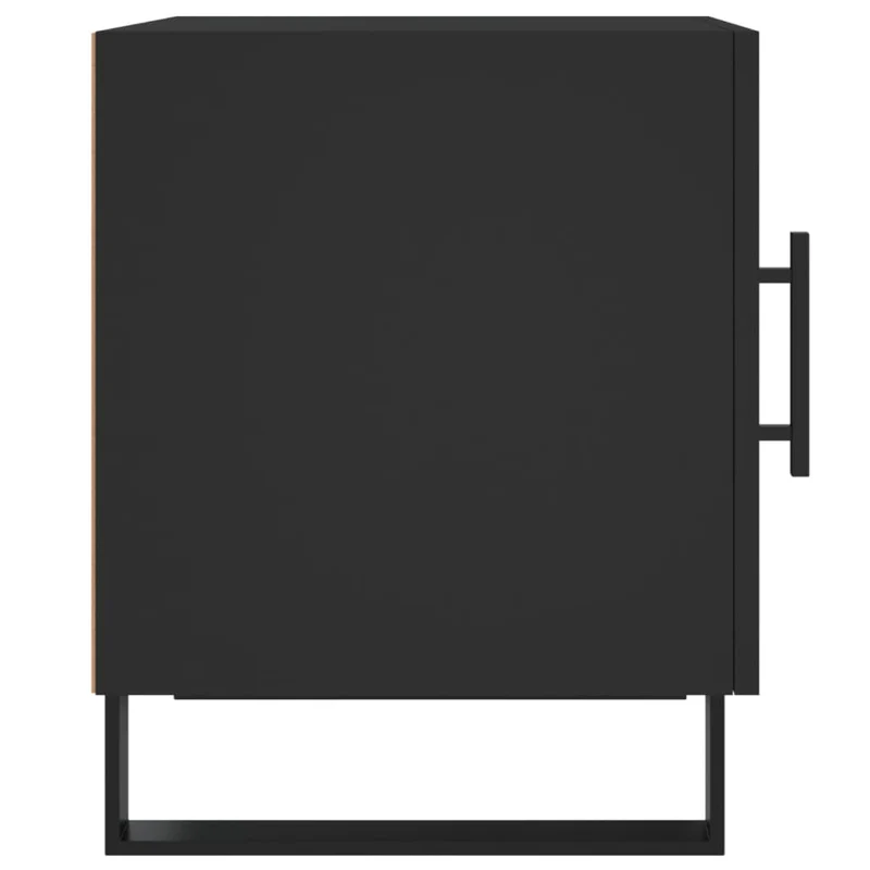 Lot de 2 tables de chevet avec compartiment avec porte 40 x 40 x 50 cm bois d’ingénierie noir DEC035580