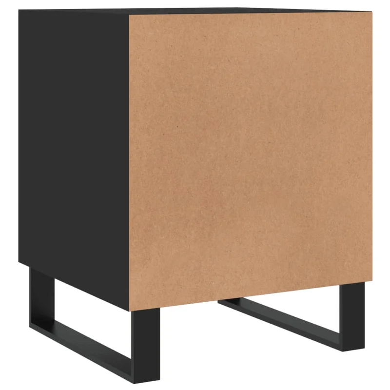 Lot de 2 tables de chevet avec compartiment avec porte 40 x 40 x 50 cm bois d’ingénierie noir DEC035580