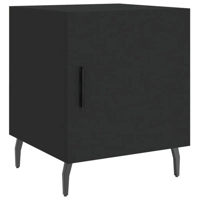 Lot de 2 tables de chevet avec compartiment avec porte 40 x 40 x 50 cm bois d’ingénierie noir DEC035576