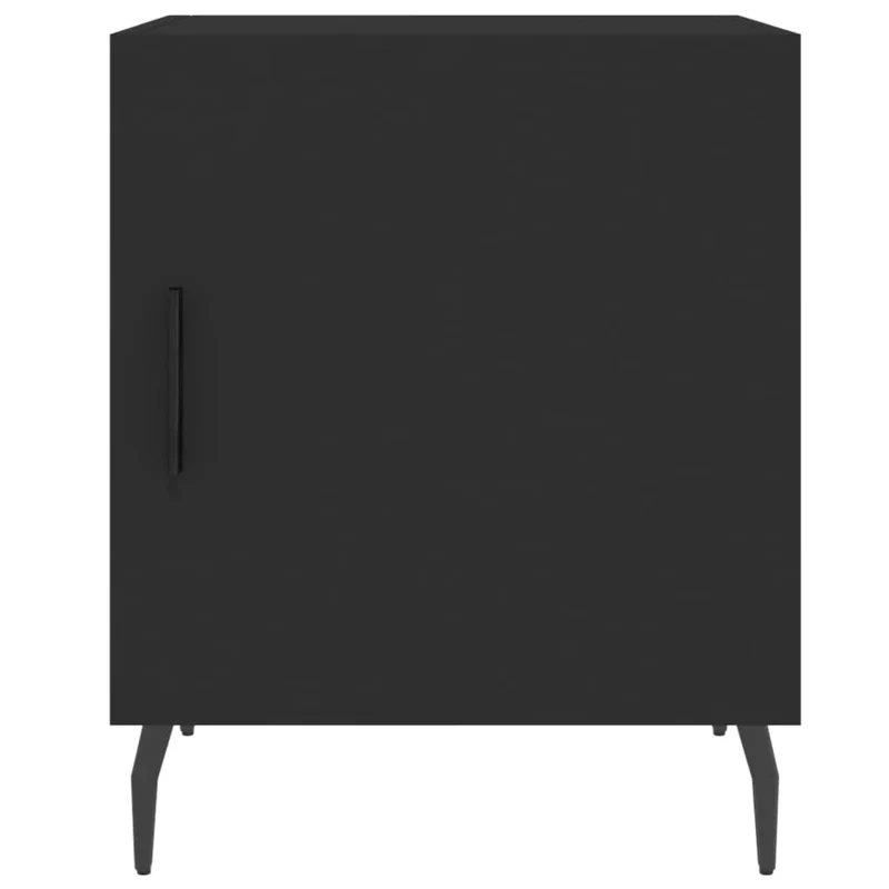 Lot de 2 tables de chevet avec compartiment avec porte 40 x 40 x 50 cm bois d’ingénierie noir DEC035576