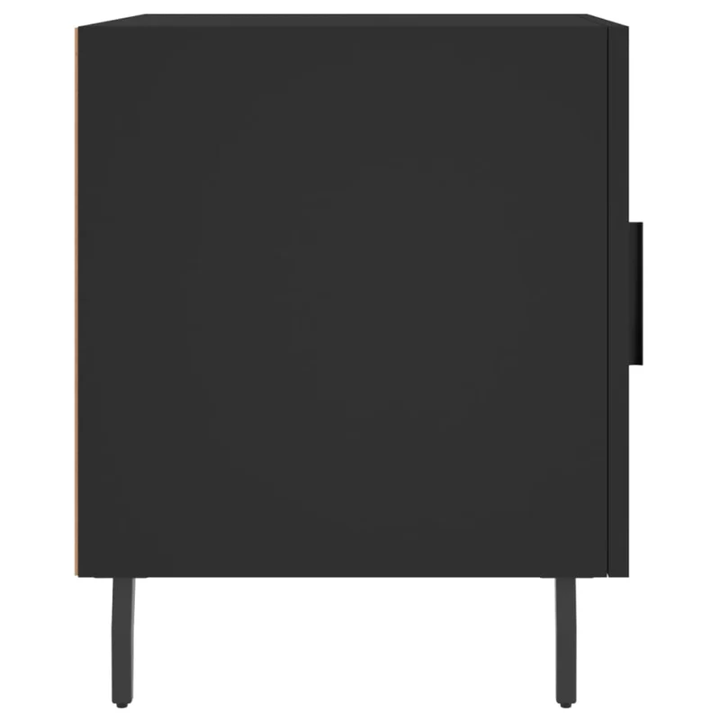 Lot de 2 tables de chevet avec compartiment avec porte 40 x 40 x 50 cm bois d’ingénierie noir DEC035576