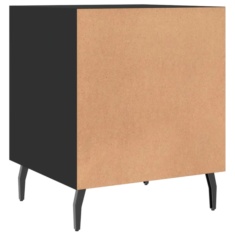 Lot de 2 tables de chevet avec compartiment avec porte 40 x 40 x 50 cm bois d’ingénierie noir DEC035576