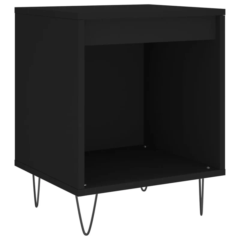 Lot de 2 tables de chevet avec compartiment ouvert 40 x 35 x 50 cm bois d’ingénierie noir DEC035549