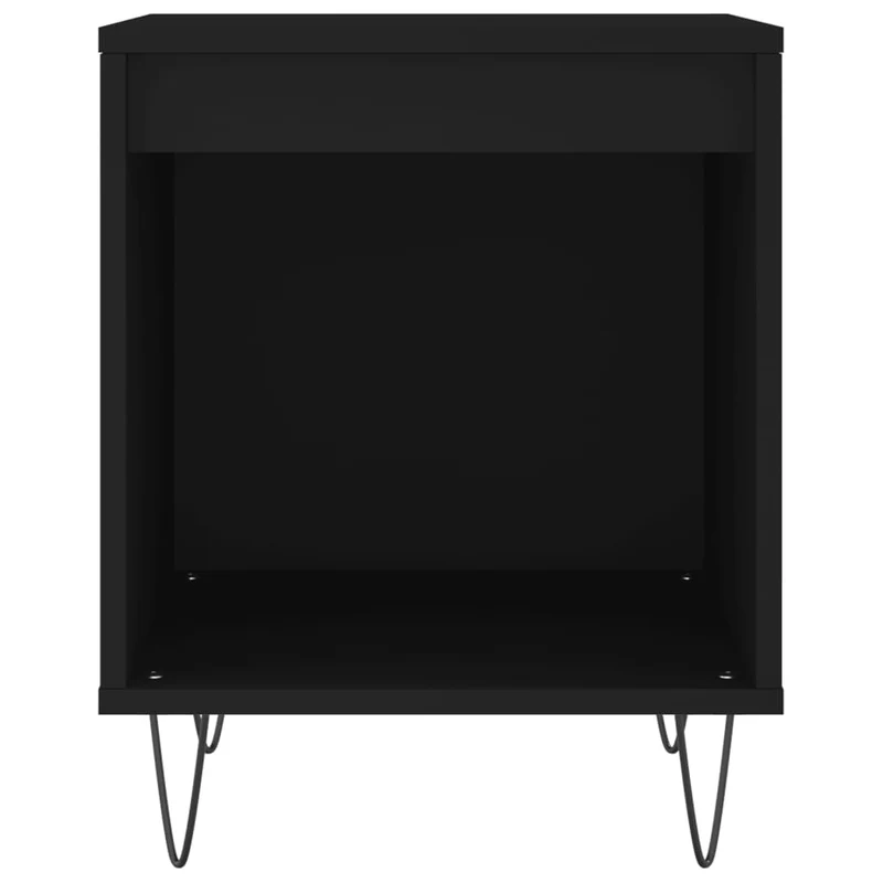 Lot de 2 tables de chevet avec compartiment ouvert 40 x 35 x 50 cm bois d’ingénierie noir DEC035549