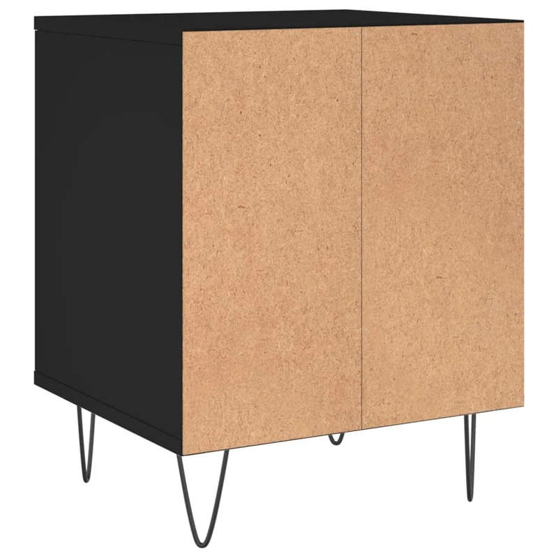 Lot de 2 tables de chevet avec compartiment ouvert 40 x 35 x 50 cm bois d’ingénierie noir DEC035549