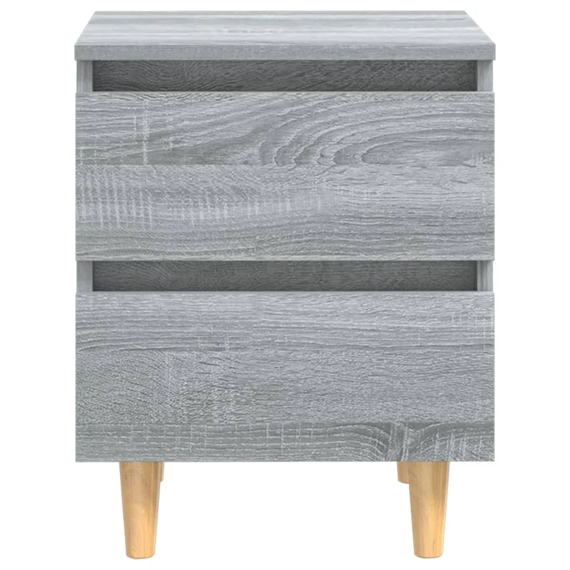 Lot de 2 tables de chevet avec tiroirs 40 x 35 x 50 cm bois d'ingénierie gris DEC036187