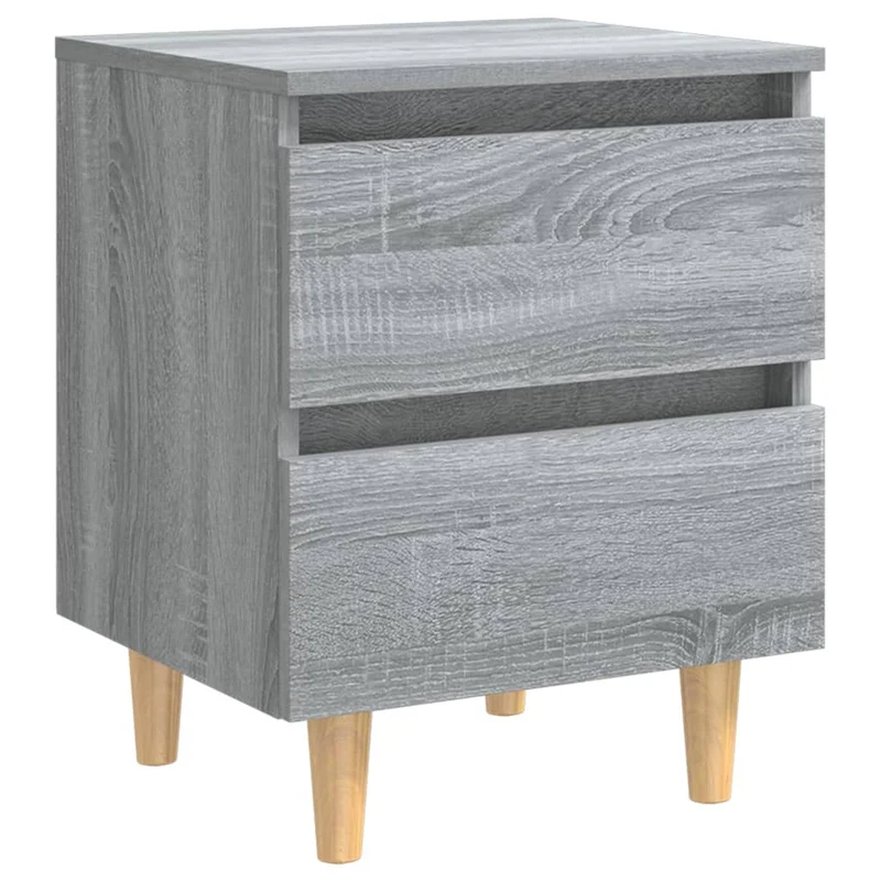 Lot de 2 tables de chevet avec tiroirs 40 x 35 x 50 cm bois d'ingénierie gris DEC036187