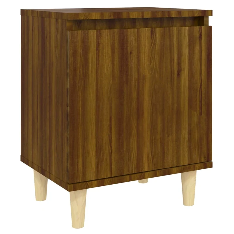 Lot de 2 tables de chevet compartiment avec porte 40 x 30 x 50 cm bois d'ingénierie marron DEC036179