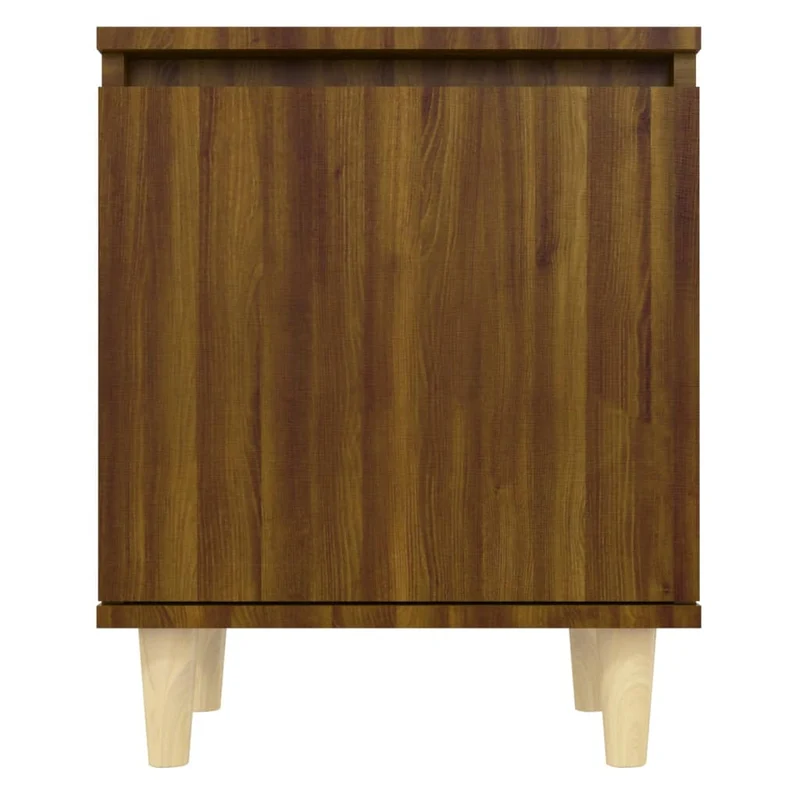 Lot de 2 tables de chevet compartiment avec porte 40 x 30 x 50 cm bois d'ingénierie marron DEC036179