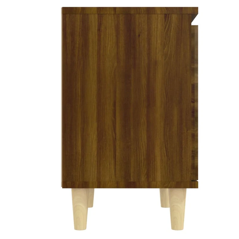 Lot de 2 tables de chevet compartiment avec porte 40 x 30 x 50 cm bois d'ingénierie marron DEC036179