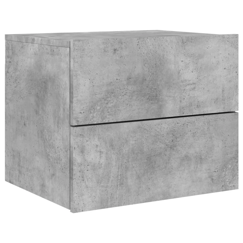 Tables de chevet murales avec lumières LED et tiroirs 50 x 39 x 41 cm bois d'ingénierie gris DEC036159