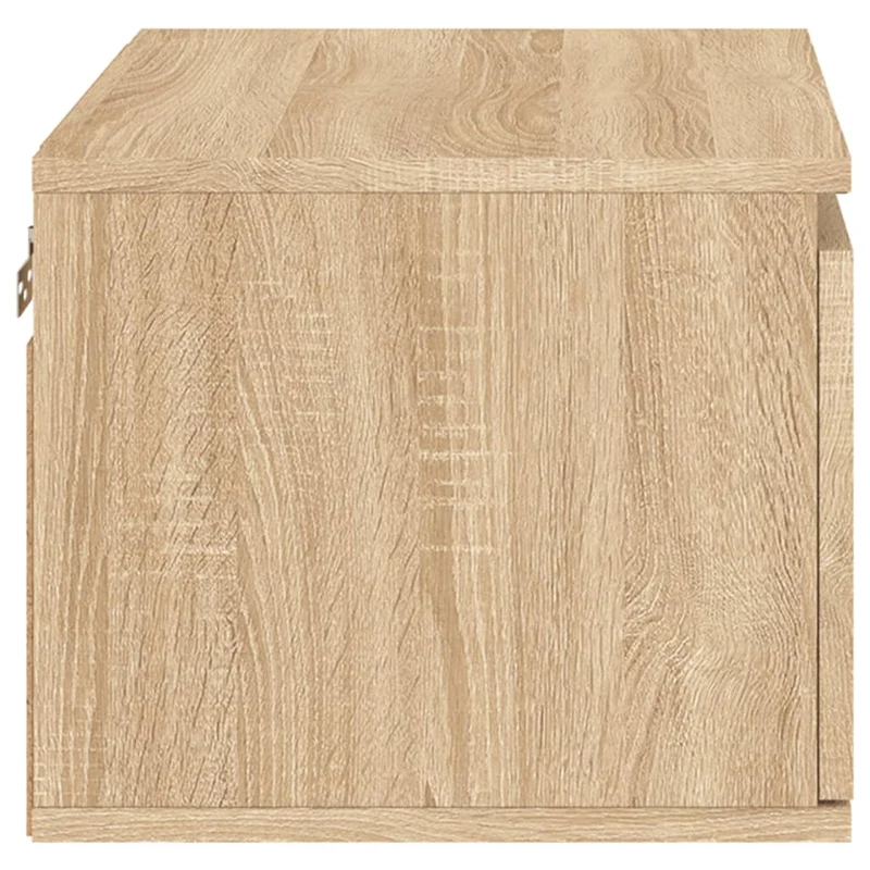 Lot de 2 tables de chevet murales 50 x 36 x 30 cm avec lumières LED en bois d'ingénierie couleur chêne DEC036151
