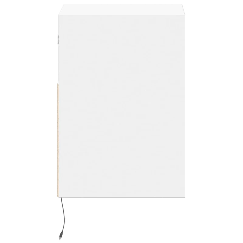 Lot de 2 tables de chevet murales avec lumières LED tiroir en bois d'ingénierie blanc DEC036124