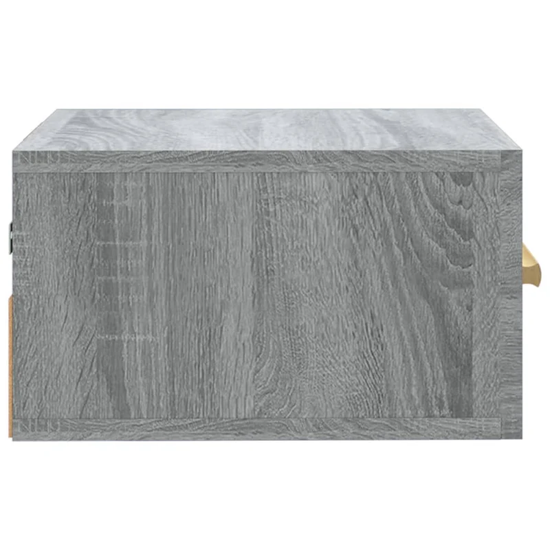 Lot de 2 tables de chevet murales avec tiroir 35 x 35 x 20 cm bois d'ingénierie gris DEC036109
