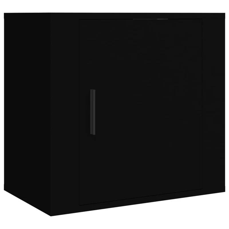 Lot de 2 tables de chevet murales avec compartiment avec porte 50 x 30 x 47 cm bois d'ingénierie noir DEC036101