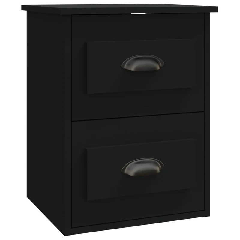 Lot de 2 tables de chevet murales avec tiroirs 41,5 x 36 x 53 cm bois d'ingénierie noir DEC036098