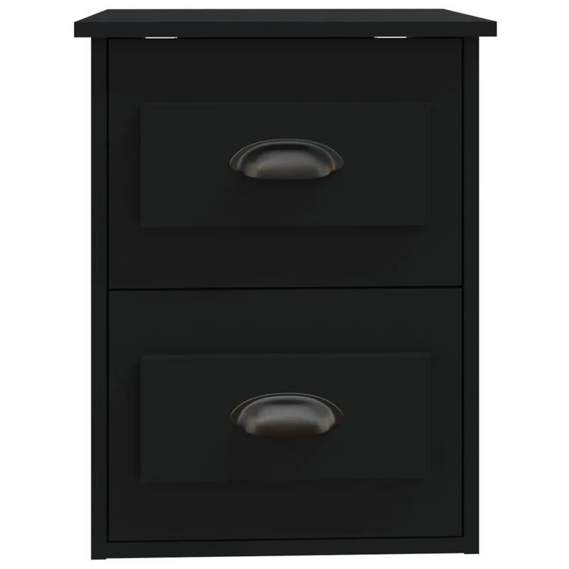 Lot de 2 tables de chevet murales avec tiroirs 41,5 x 36 x 53 cm bois d'ingénierie noir DEC036098