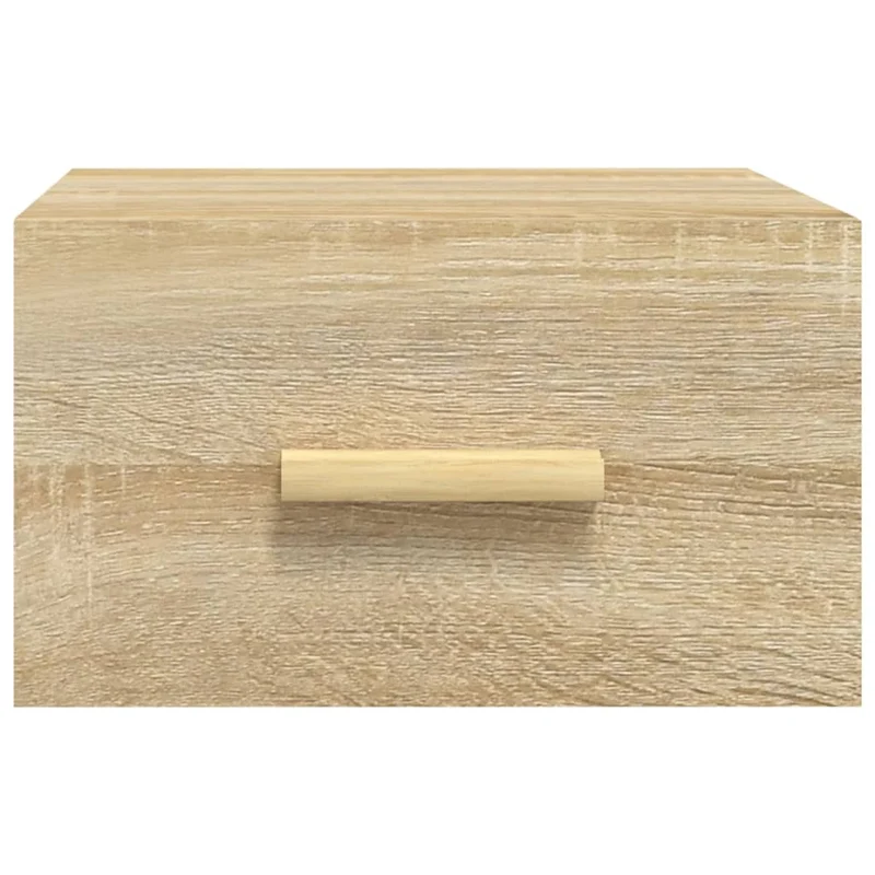 Lot de 2 tables de chevet murales avec tiroir 35 x 35 x 20 cm bois d'ingénierie couleur chêne DEC036068