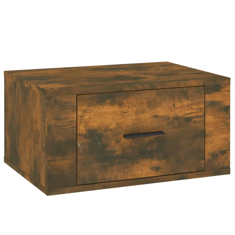 Lot de 2 tables de chevet murales avec tiroir 50 x 36 x 25 cm bois d'ingénierie marron DEC036052