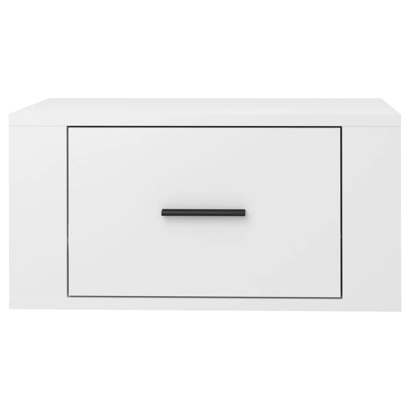 Lot de 2 tables de chevet murales avec tiroir 50 x 36 x 25 cm bois d'ingénierie blanc DEC036034