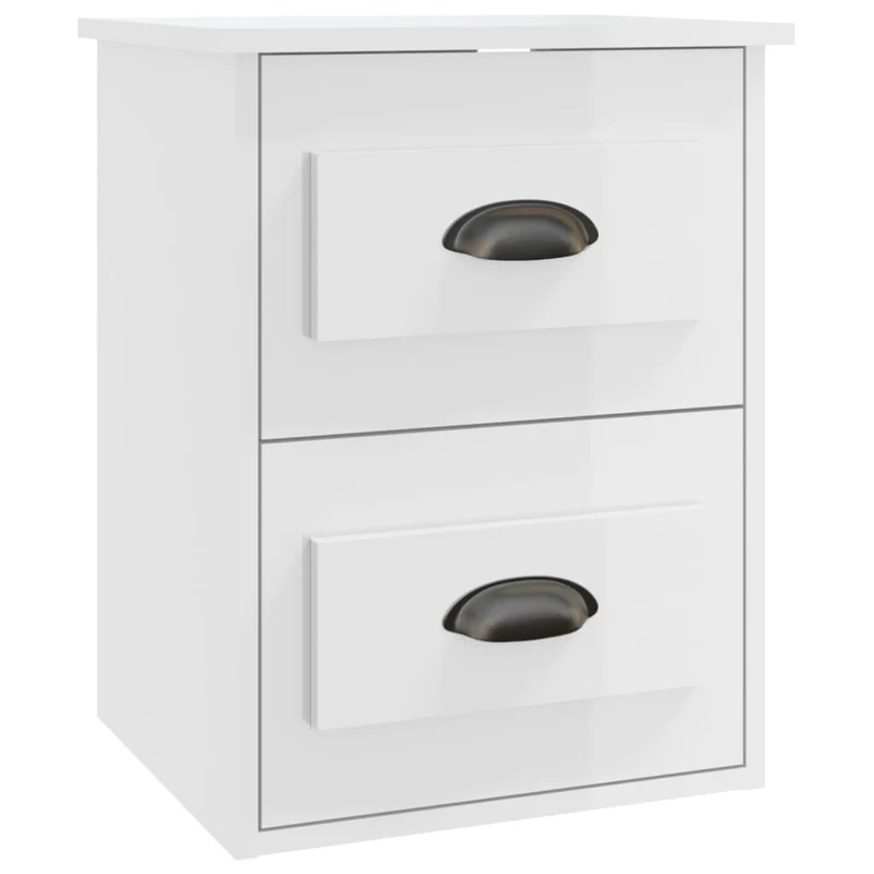 Lot de 2 tables de chevet murales avec tiroirs 41,5 x 36 x 53 cm bois d'ingénierie blanc DEC036032