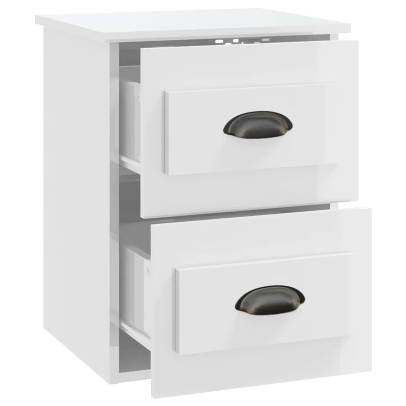 Lot de 2 tables de chevet murales avec tiroirs 41,5 x 36 x 53 cm bois d'ingénierie blanc DEC036032