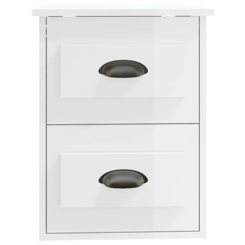 Lot de 2 tables de chevet murales avec tiroirs 41,5 x 36 x 53 cm bois d'ingénierie blanc DEC036032