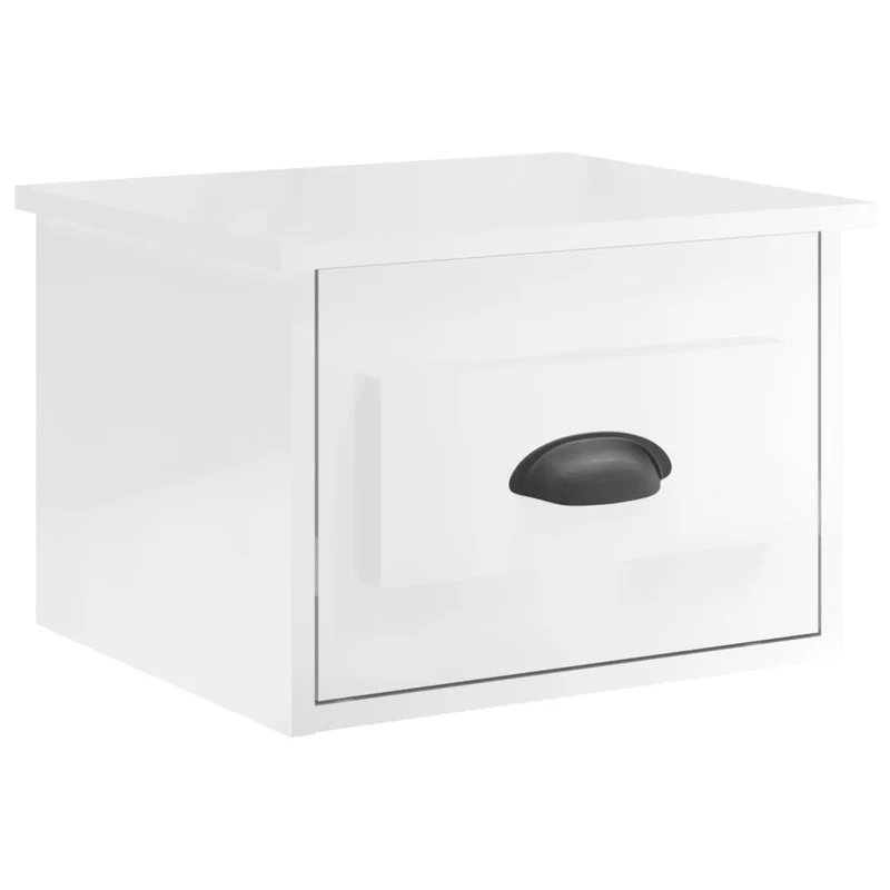 Lot de 2 tables de chevet murales avec tiroir 41,5 x 36 x 28 cm bois d'ingénierie blanc DEC036031
