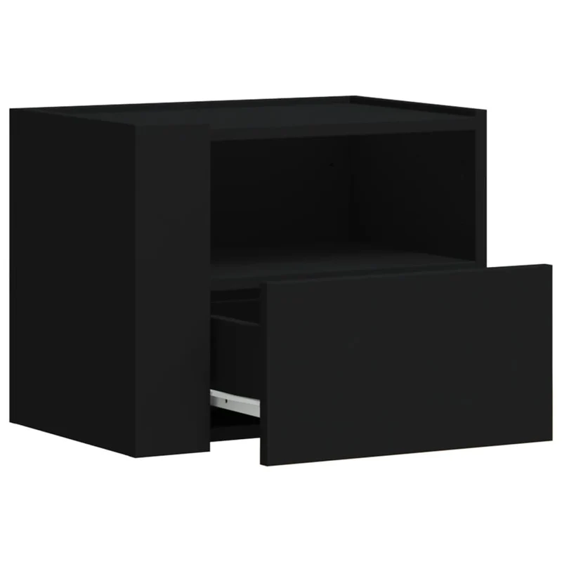 Lot de 2 tables de chevet murales avec tiroir et compartiment ouvert 45 x 30 x 35 cm bois d'ingénierie blanc DEC036022