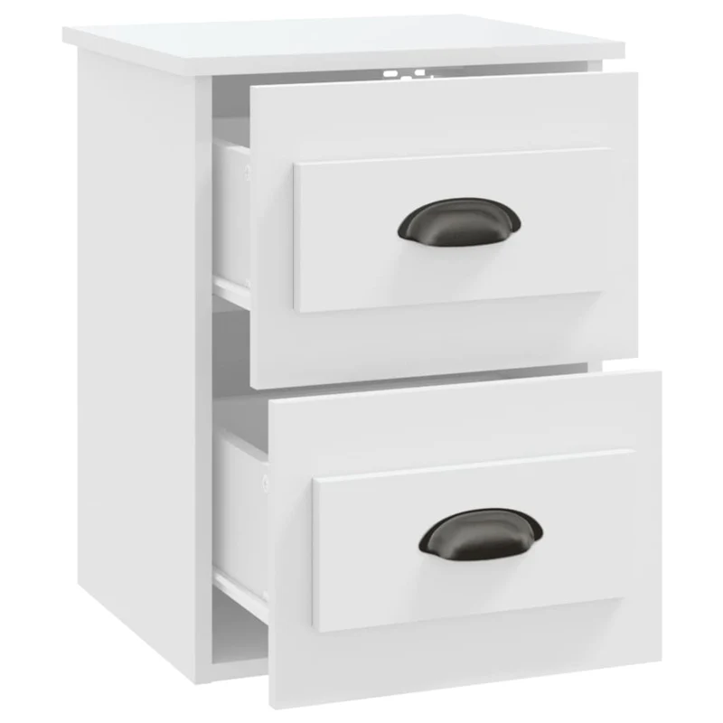 Lot de 2 tables de chevet murales avec tiroirs 41,5 x 36 x 53 cm bois d'ingénierie blanc DEC036021